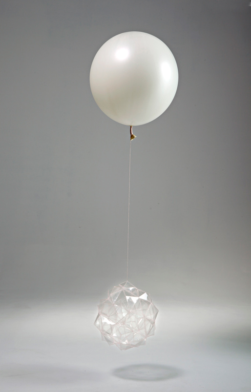 Amy Joy Watson, Untitled, 2011, acetate, glow-in-the-dark thread, helium balloon, 220 x 40 x 40 cm
